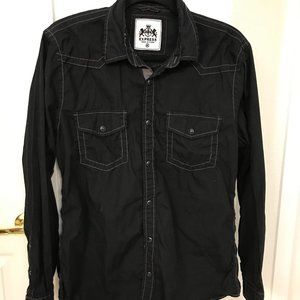Express Men's Casual Black Button Down Shirt